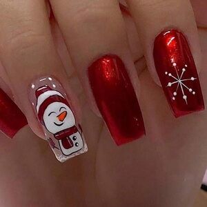 24PC Christmas Long Length Press-On Nails